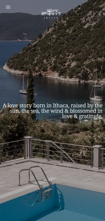 Ιστοσελίδα πολυτελούς βίλας στην Ιθάκη — mobile